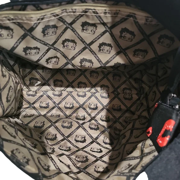 Black Tote Bag with Betty boop Cartoon Design - Picture 9 of 12